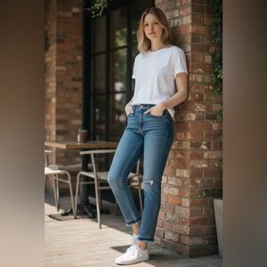 PAIGE Verdugo Ankle in Montreux Destructed/Ragged Fray Hem